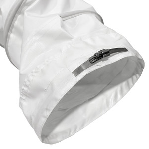 BadgerFlex 12 in. Silicone Duct Hose w/ Worm-Gear Cuff, 14 oz., White - 12 ft.