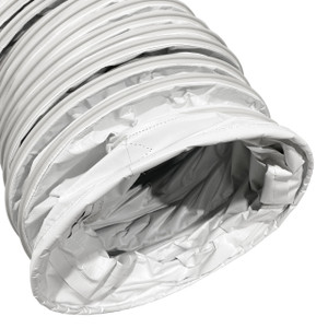 BadgerFlex 20 in. PVC Duct Hose w/ Hoop Cuff, 14 oz., White - 25 ft.