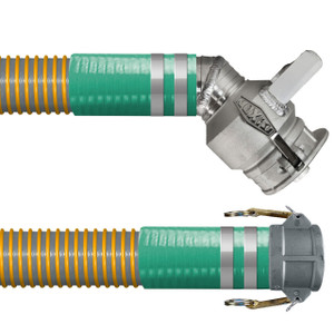 Kuriyama VaporFlex 4 in. Heavy Duty Reinforced Vapor Recovery Hose Assemblies w/ Part C Female Coupler x 45° Rigid Dixon VR4040CS-AL45 with Handle Ends