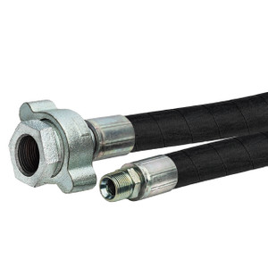 BadgerFlex 1 in. Steam Hose Assembly w/ Female x Male Crimped Ground Joint Ends - Black