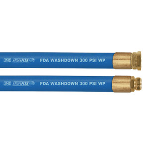 BadgerFlex 3/4 in. Washdown Hose Assembly w/ Garden Hose Thread Fittings - Blue