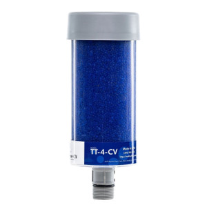 TTI PowerBreather TT-4-CV 1 in. Sure Fit (NPT, BSPT, NPSM) Desiccant Breather w/ Check Valve, 4.10 in. W x 10.38 in. H, Blue Silica Gel
