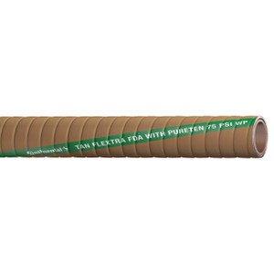 Continental ContiTech Tan Flextra 4 in. FDA Material Handling Hose, 75 PSI - Hose Only