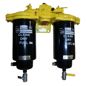 Racor DFBO-10-IN Dual Industrial Coalescing Filter Assembly w/ Sight Glass, DP Indicator, 1 1/2 in. Port, 25 Micron