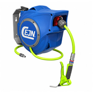 CEJN 19-911-2092 eSafe 310 Hose Reel, Closed W/ 32.8 ft. Hose, OSHA Blow Gun & SS Bracket