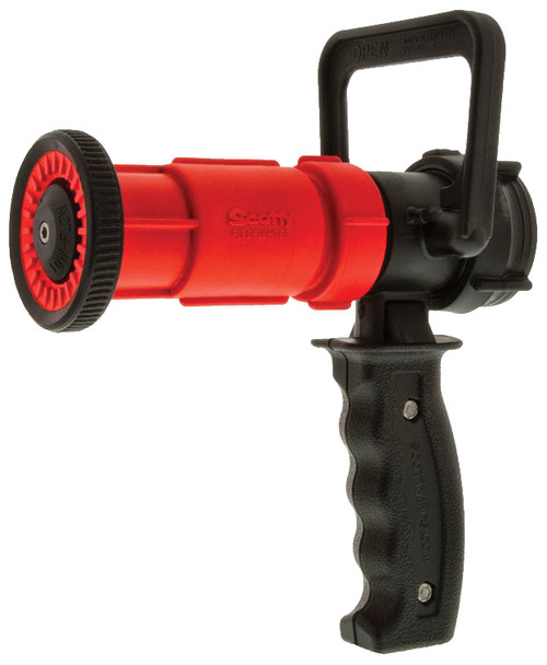 Dixon 1 1/2 in. NPSH Red Thermoplastic Ball Shutoff Nozzle 70 GPM