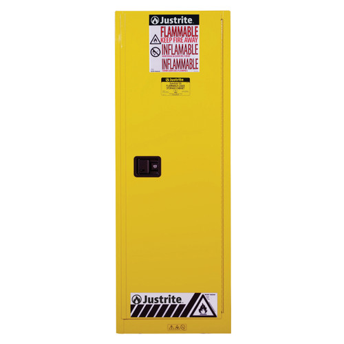 Justrite Slimline Style Sure-Grip® EX 22 Gallon Safety Cabinet - Self-Closing