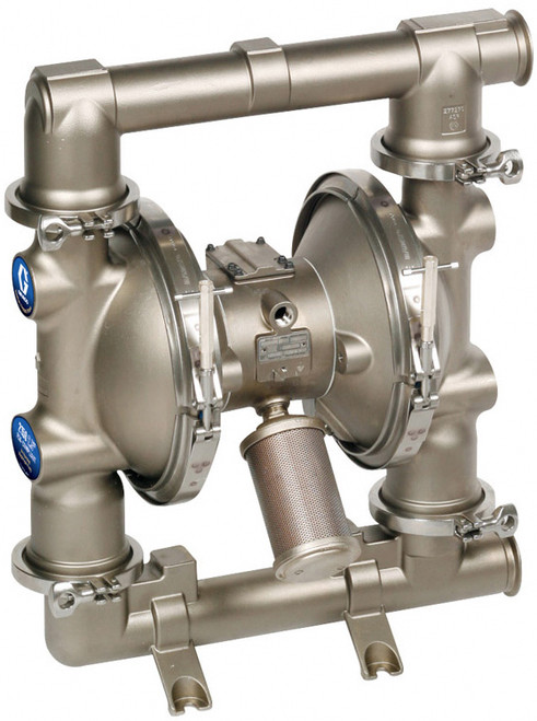 Graco 2150 FDA-Compliant 2 1/2 in. Double Diaphragm Sanitary Pumps w/ SST/PTFE O-Rings, PTFE Balls & Dia.