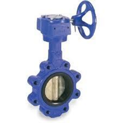 Smith Cooper 0160 Series 16 in. Cast Iron Gear Operated Butterfly Valve w/Nitrile Rubber Seals, Nickle Plated Iron Disc,Lug Style