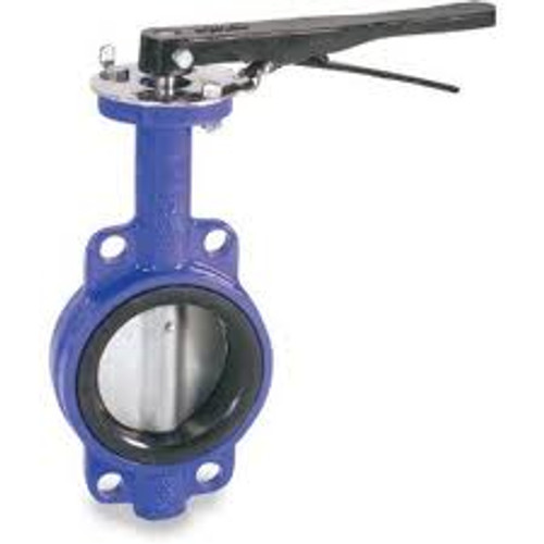 Smith Cooper 0160 Series 8 in. Cast Iron Lever Operated Butterfly Valve w/Nitrile Rubber Seals, Nickel Plated Iron Disc, Wafer Style