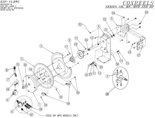 Coxreels SH-N MP-N & HP-N Series Parts - Spring - 1 - SHN440 MPN435440