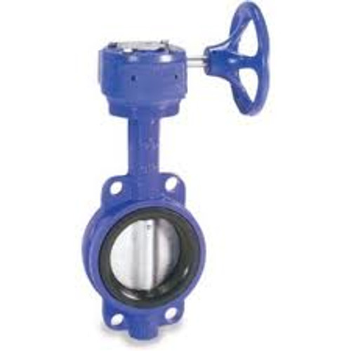 Smith Cooper 0160 Series 8 in. Cast Iron Gear Operated Butterfly Valve w/Nitrile Rubber Seals, Nickel Plated Iron Disc, Wafer Style