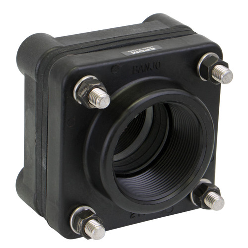 Banjo Poly 2 in. x 2 in. Full Port Threaded Bolted Bottom Drain Tank Flange w/ EPDM Seal