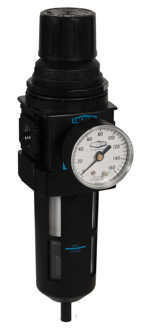 Dixon Wilkerson 3/8 in. B18 Compact Filter/Regulator with Transparent Bowl & Guard - Auto Drain