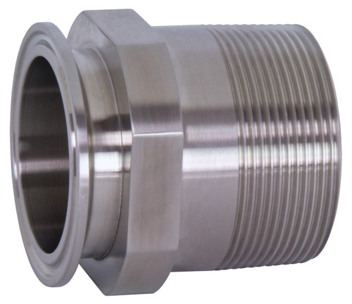 Dixon Sanitary 21MP Series 316L Stainless 1 1/2 in. Clamp x Male NPT Adapters - 1 1/2 in. - 1/2 in.