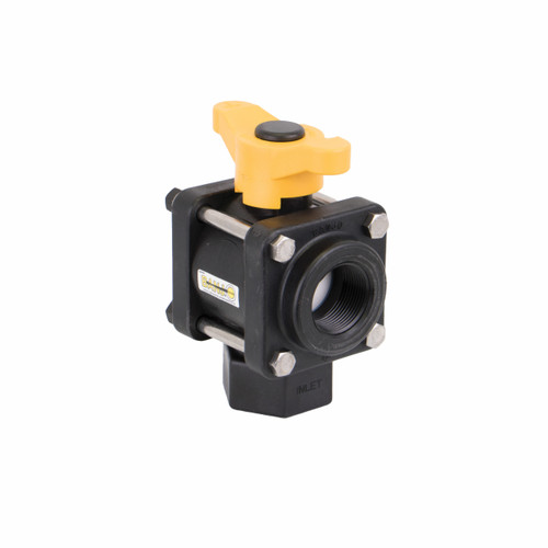 Banjo 1 1/4 in. 3-Way Bottom Load Poly Ball Valve