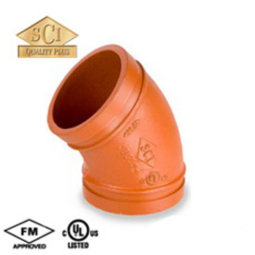 Smith Cooper 1 1/2 in. Grooved 45° Elbow - Standard Radius
