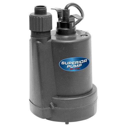 Decko Superior 91025 1/5 HP Thermoplastic Submersible Utility Sump Pump - 26 GPM