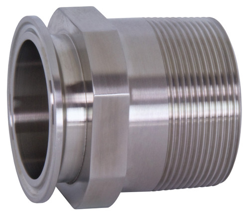 Dixon Sanitary 21MP Series 316L Stainless 2 1/2 in. Clamp x Male NPT Adapters - 2 1/2 in. - 1 in.