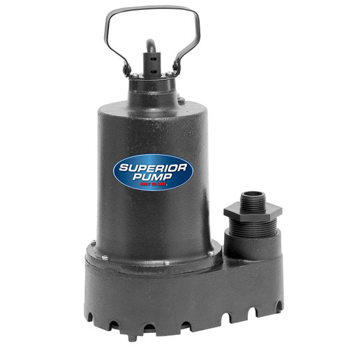Decko Superior 91331 1/3 HP Cast Iron Submersible Utility Sump Pump - 46 GPM