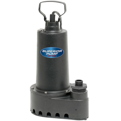 Decko Superior 91501 1/2 HP Cast Iron Submersible Utility Sump Pump w/ 1 1/2 in. Discharge - 70 GPM