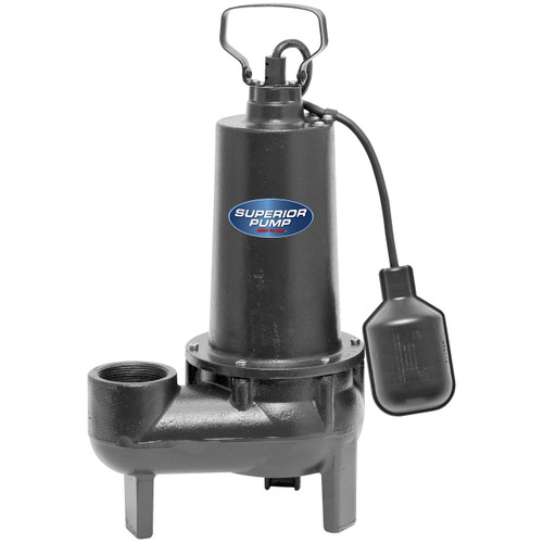 Decko Superior 93501 1/2 HP Cast Iron Sewage Sump Pump w/ Tethered Float Switch - 80 GPM
