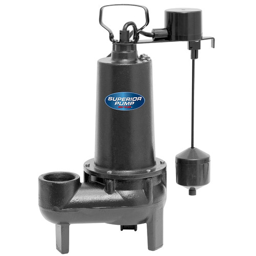 Decko Superior 93511 1/2 HP Cast Iron Sewage Sump Pump w/ Vertical Float Switch - 80 GPM