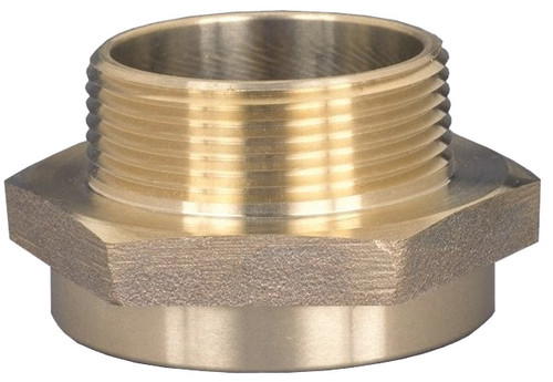 Dixon 2 1/2 in. FNPT x 2 1/2 in. MNYFD Brass Female to Male Hex Nipples (Special City Threads)