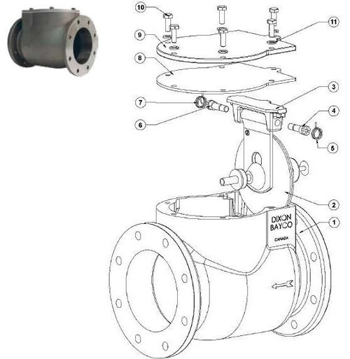 Dixon Bayco 4040 Series 4" Swing Check Valve Parts - EPDM Flapper Kit - 2A, 3, 4A, 5A, 6A, 7A, 8