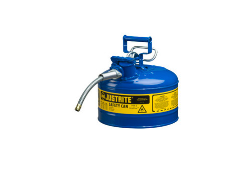 Justrite 7210320 Type II AccuFlow 1 Gallon Safety Gas Can w/ 5/8 in. Spout (Blue)