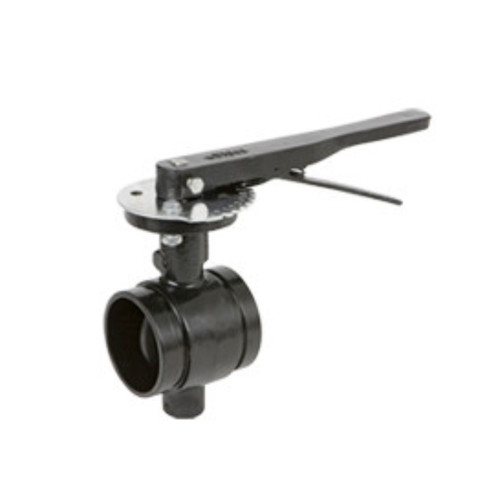 Smith Cooper 4 in. Lever Handle Butterfly Valve w/EPDM Seals & EPDM Coated Iron Disc, Grooved End