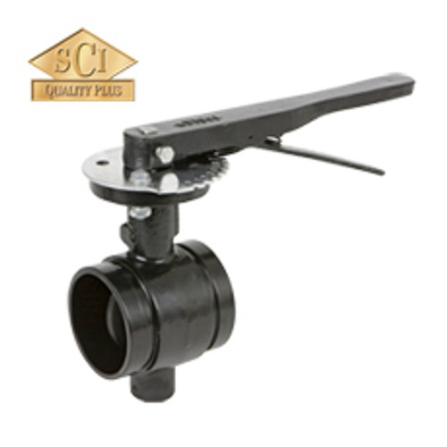 Smith Cooper 6 in. Lever Handle Butterfly Valve w/EPDM Seals & EPDM Coated Iron Disc, Grooved End