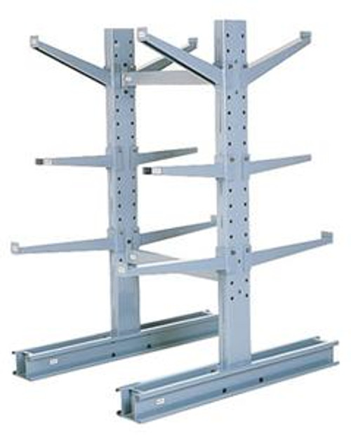 MECO Series 1000 Medium Duty Double Sided Cantilever Rack Starter Unit, 8 ft. H, (16) 24 in. L Arms