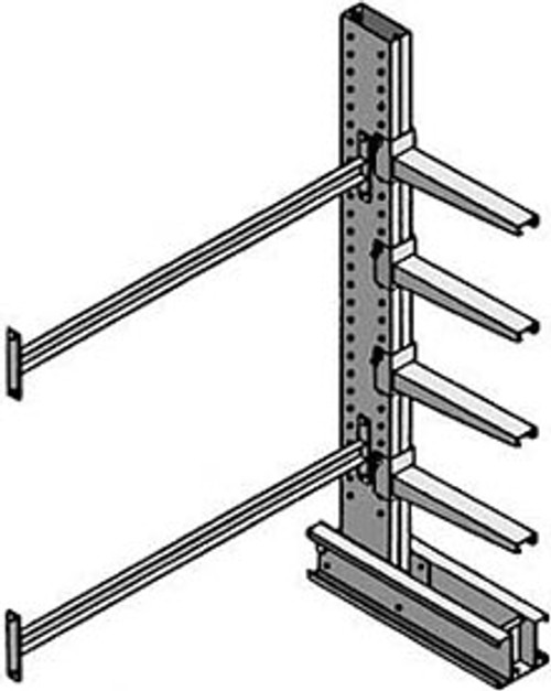 MECO Series 1000 Medium Duty Double Sided Cantilever Rack Add-on Unit, 10 Ft. H , (12) 36 in. L Arms