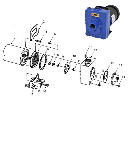 AMT/Gorman Rupp 282 Series Pump Parts - Impeller 1.5HP ODP & 2HP TEFC - 10