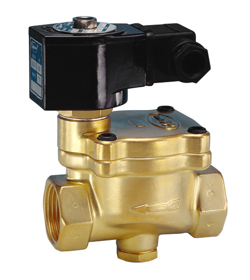 Jefferson Valves 1342 Series 2-Way Brass Explosion Proof Solenoid Valves - Normally Open - 1-1/2 in. - 24 VDC 19W - 29 - 7/150