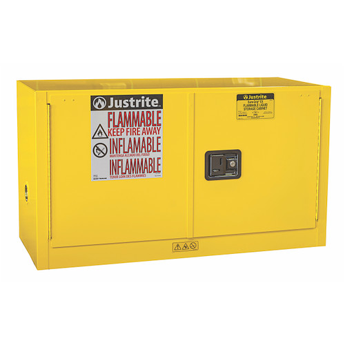 Justrite Sure-Grip Ex 17 Gallon Piggyback Cabinet - Self-Closing