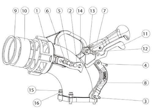 6500 Top Side Lever Elbow Handle Repair Kit - 2, 3, 4, 5, 6, 7, 8, 11, 12, 13, 14