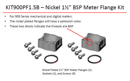 Fill-Rite 900 Digital Series Nickel 1 1/2 in. BSP Meter Flange Kit