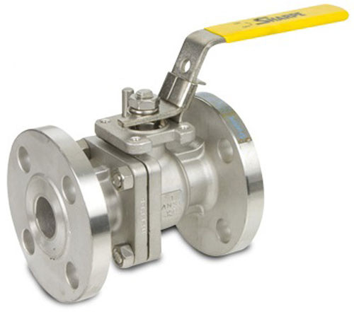 Sharpe 2 in. 150 Lbs Flanged Stainless Steel Ball Valve w/ Locking Handle, PTFE Seat - Full Port