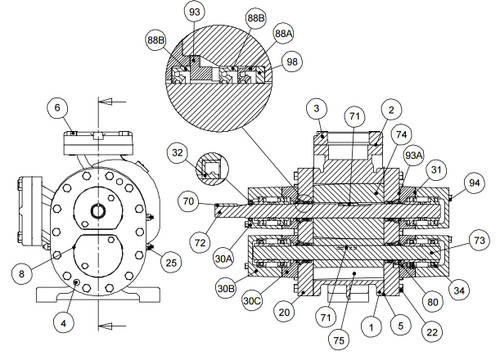 Roper Pumps Model 3858 & 4858 Pump Replacement Parts - Idler Shaft - 3858 & 4858