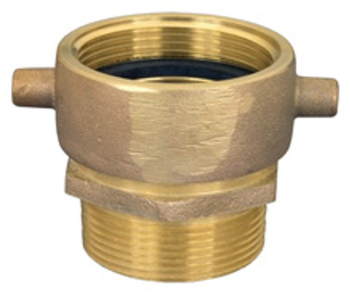 Dixon 2 1/2 in. NH(NST) x 3 in. NPT Pin Lug Brass Female Swivel to Male Adapter
