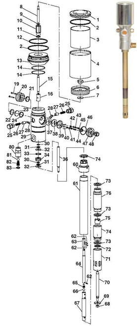 Liquidynamics 80:1 Grease Pump Parts - Wet Side Seal Kit - 62,65,66,68,69,72,73,75