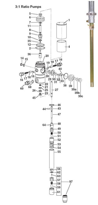 Liquidynamics 3:1 Oil Pump Parts - Air Motor Seal & Slide Kit - 2, 6, 8, 10, 12, 21, 22, 25, 28, 29, 31, 32, 33, 38, 40