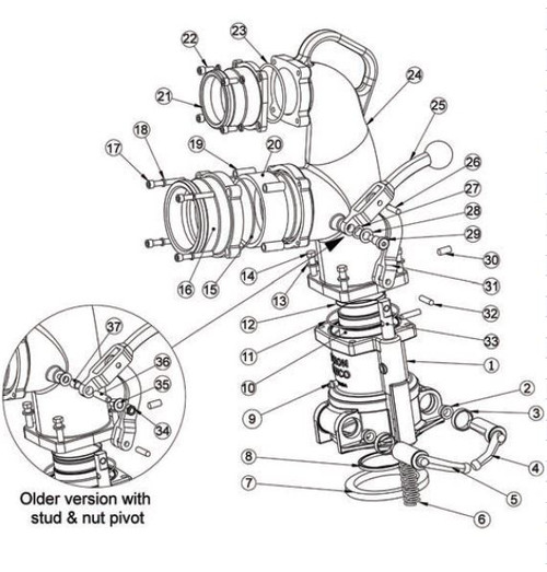 6400 Series Co-axial Drop Elbow Arms, Gasket and Bushing Kit - 2-5, 7, 8, 11, 12