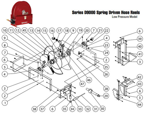 Reelcraft Series 9000 Reels - Replacement Parts for Low, Medium & High Pressure Reels - Latch Spring