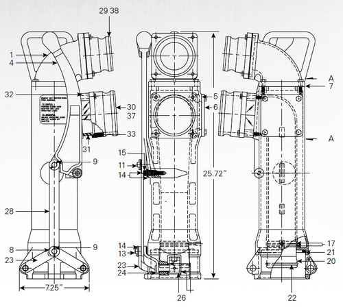 Frankling Fueling Systems 880-490 Coaxial Delivery Elbow - Front Arm Assembly - 24