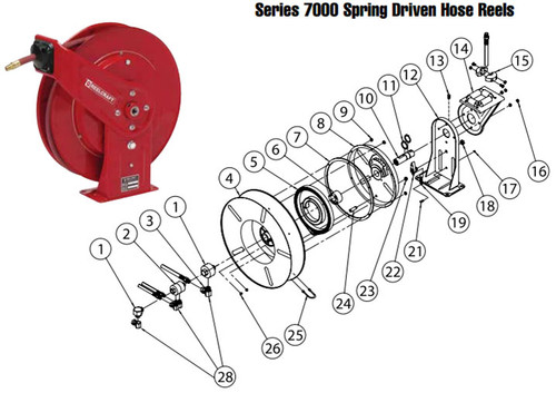 Drive Spring Assembly for Reelcraft Series 7000 Reels - Medium High - 5 - Drive Spring Assembly - All - 1