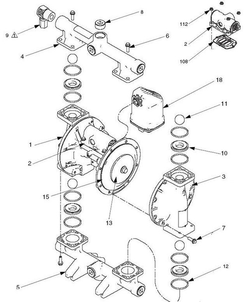 Air Valve Kit for Graco 1050 Diaphragm Pumps