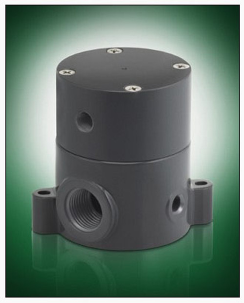 Plast-O-Matic Series BSDA 1/4 in. Poly Air Operated Valves w/ PTFE, Viton Seals